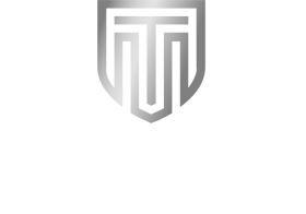 Negatives Logo der Metalltechnik Börde GmbH mit stilisiertem T-Symbol und weißem Schriftzug auf dunklem Hintergrund